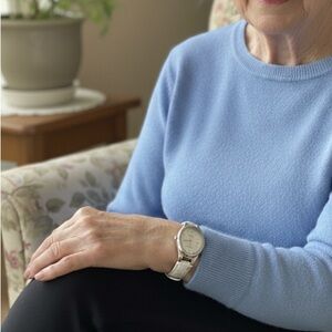 Ecclissi Sterling Silver Watch with White Leather Strap